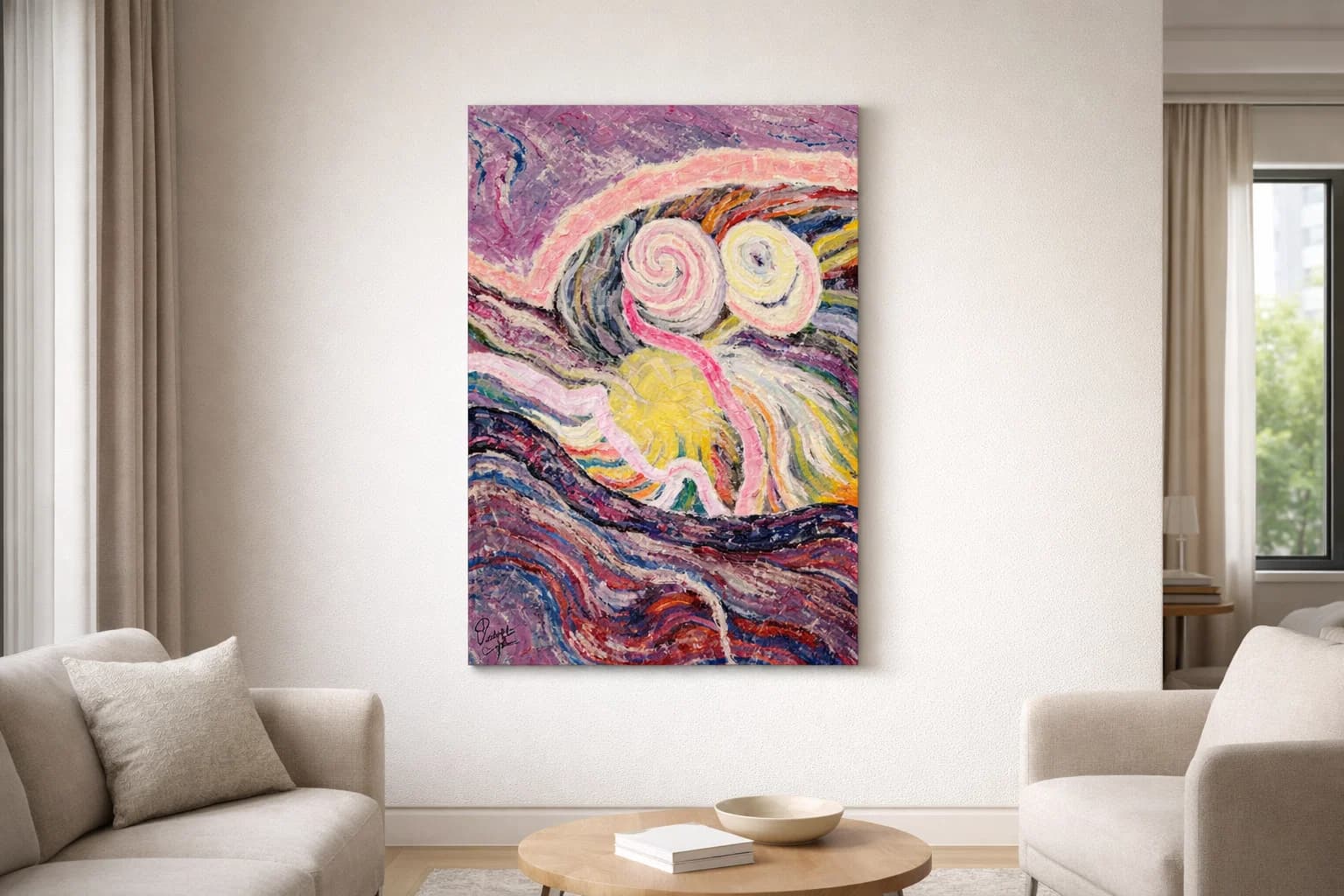 Acrylgemaelde 'Galaktische Spiele' von Aldona Waloch, 2021, 60 x 80 cm.