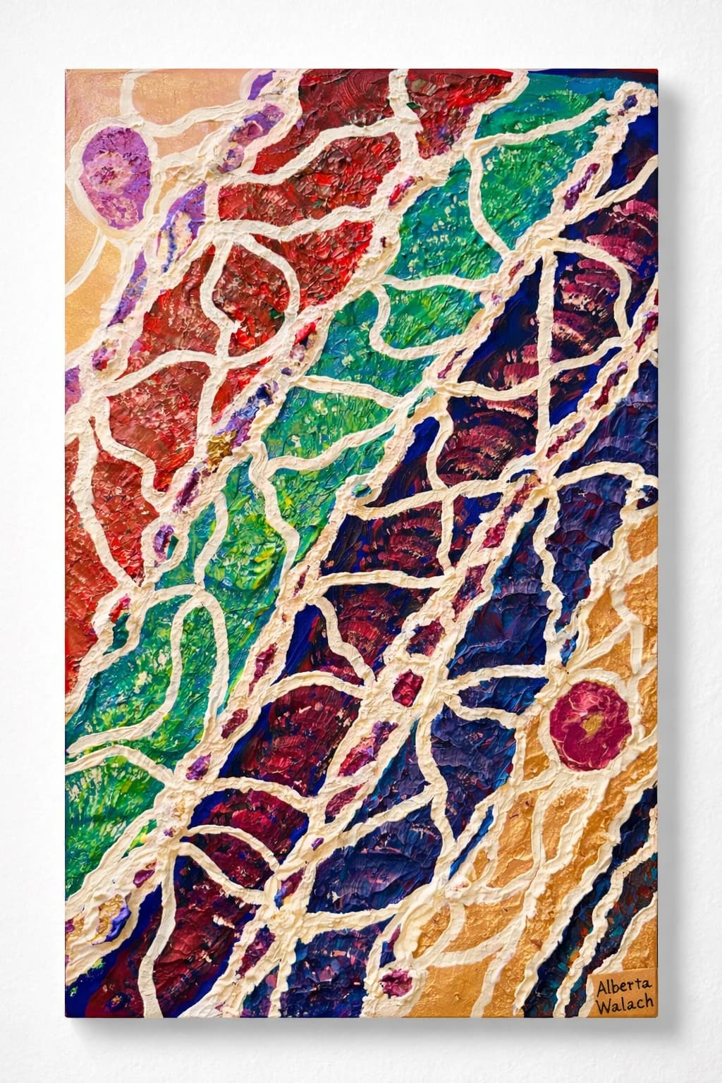 Acrylgemaelde 'Orbitale Landschaften I' aus der Serie 'Orbitale Landschaften' von Aldona Waloch, 2026, 50 x 60 cm.