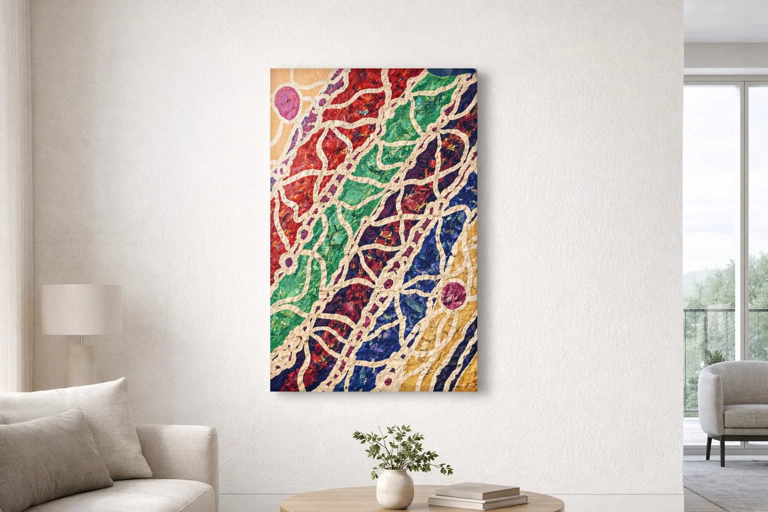 Acrylgemaelde 'Orbitale Landschaften I' aus der Serie 'Orbitale Landschaften' von Aldona Waloch, 2026, 50 x 60 cm.